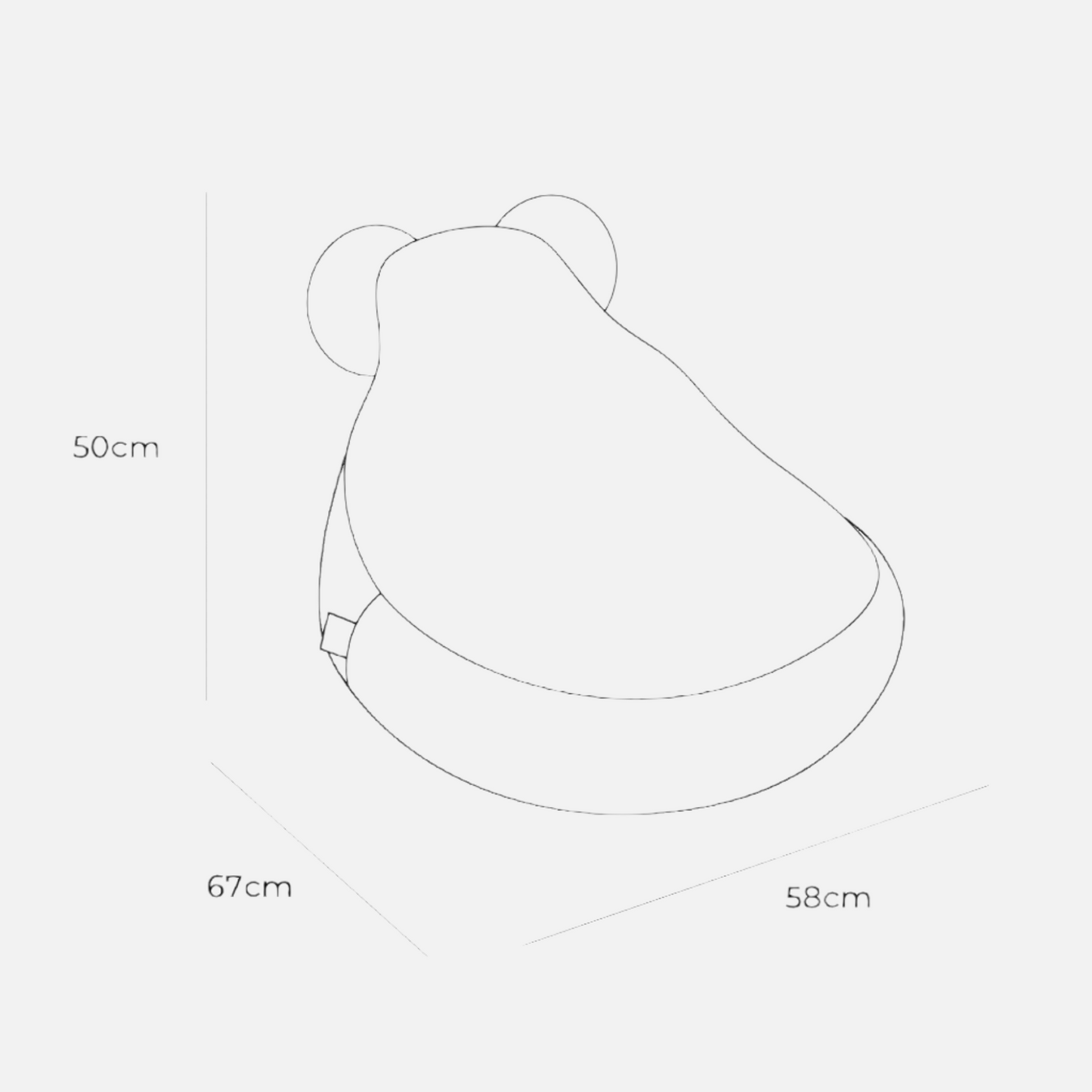 Sėdmaišis MeowBaby® Bearly Sako Bag Teddy Grey