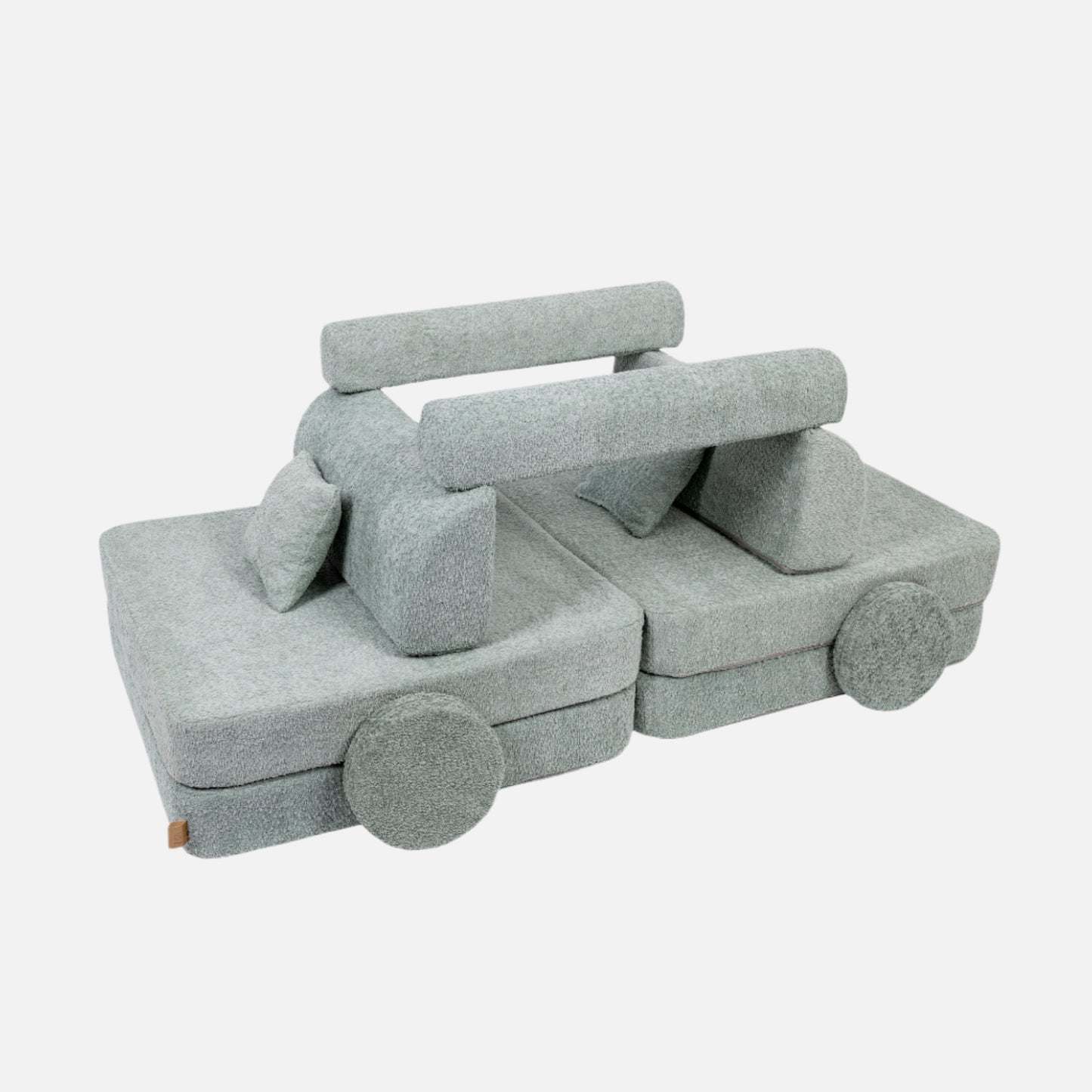 Large Modular Sofa for Kids - Premium Boucle, Fresh Mint
