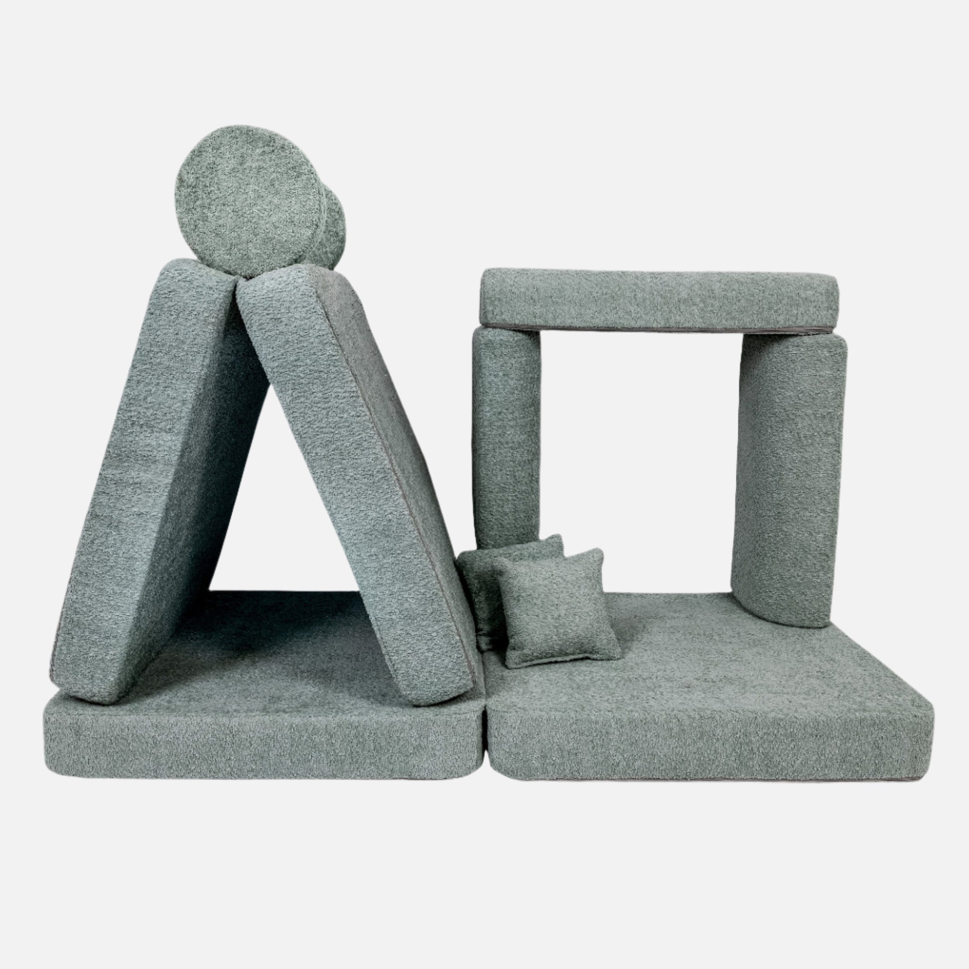 Large Modular Sofa for Kids - Premium Boucle, Fresh Mint