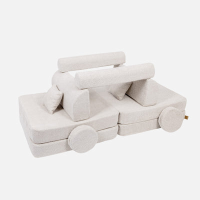 Large Modular Sofa for Kids - Premium Boucle, Champagne Ecru